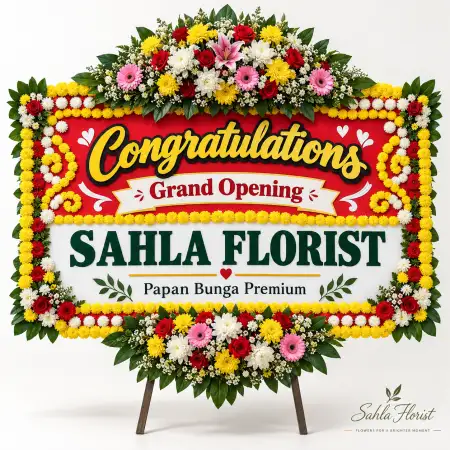 Papan Bunga Ucapan Selamat Pleret