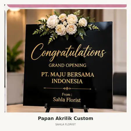 Papan Bunga Akrilik Pleret